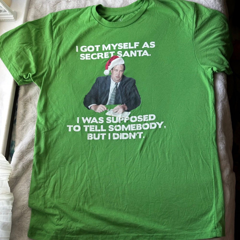 Funny Kevin The Office Meme Tee Green Christmas Holiday Theme